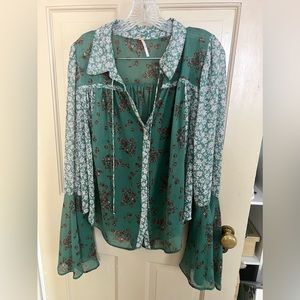 Free People Bell Sleeve Top Size L